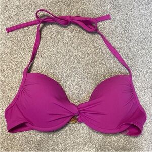 Victoria's Secret Magenta Halter Bikini Top 34 B